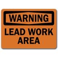 Signmission Safety Sign, 14 in Height, Plastic, 10 in Length, Lead Work Area WS-Lead Work Area